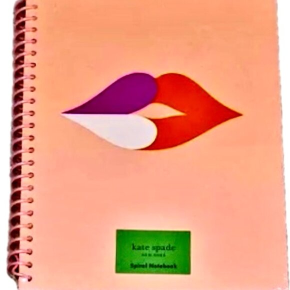 KATE SPADE NY Spiral Notebook  "Heart Lips" Colorful Design NWT - Picture 1 of 3